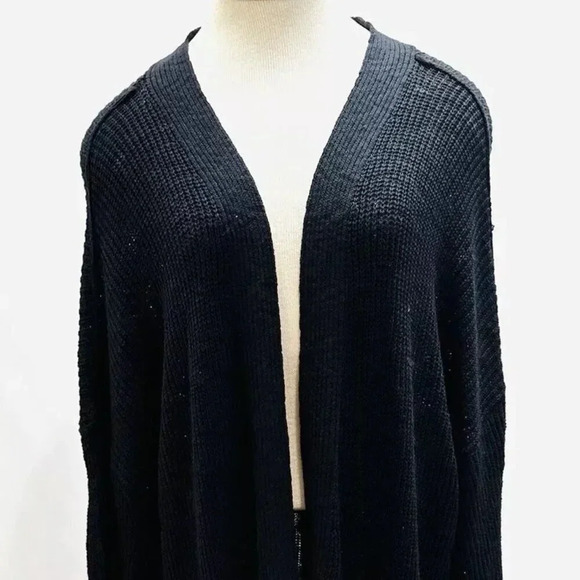 Sonoma Sweaters - NWT SONOMA Women Long Sleeve Open Front Knit Black Long Cardigan Sweater Size 3X